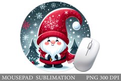 Christmas Gnome Mouse Pad. Christmas Mouse Pad Sublimation Product Image 1