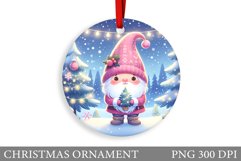 Gnome Christmas Ornament. Christmas Ornament Sublimation Product Image 1