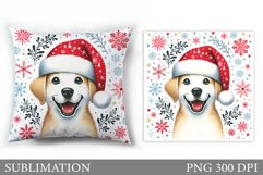 Cute Dog Pillow Design. Christmas Pillow Sublimation Product Image 1