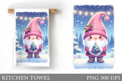 Christmas Kitchen Towel. Christmas Gnome Kitchen Towel Product Image 1