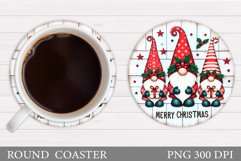 Christmas Gnome Coaster. Christmas Coaster Sublimation Product Image 1