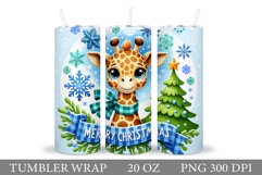 Christmas Giraffe Tumbler. Christmas Tumbler Sublimation Product Image 1