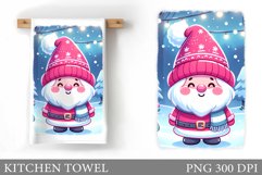 Christmas Kitchen Towel. Christmas Gnome Kitchen Towel Product Image 1