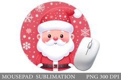 Santa Claus Mouse Pad. Christmas Mouse Pad Sublimation Product Image 1