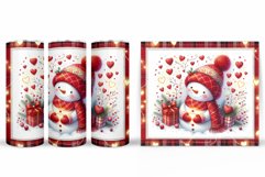 Cute Snowman Tumbler. Christmas Snowman Tumbler Sublimation Product Image 2