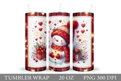Cute Snowman Tumbler. Christmas Snowman Tumbler Sublimation Product Image 1