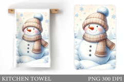 Snowman Kitchen Towel Design. Christmas Kitchen Towel Product Image 1
