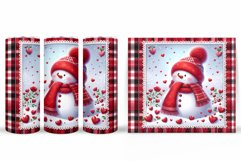 Cute Snowman Tumbler. Christmas Snowman Tumbler Sublimation Product Image 2