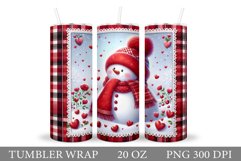 Cute Snowman Tumbler. Christmas Snowman Tumbler Sublimation Product Image 1
