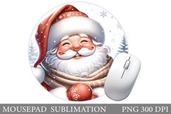 Santa Claus Mouse Pad. Christmas Mouse Pad Sublimation Product Image 1