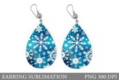 Shimmer Snowflakes Earring. Christmas Earring Sublimation Product Image 1