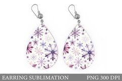 Shimmer Snowflakes Earring. Christmas Earring Sublimation Product Image 1