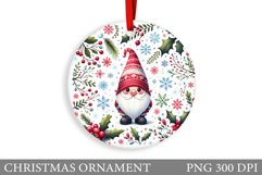 Gnome Christmas Ornament. Christmas Ornament Sublimation Product Image 1