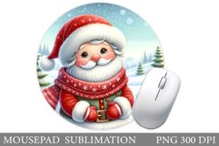 Santa Claus Mouse Pad. Christmas Mouse Pad Sublimation Product Image 1