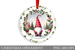 Gnome Christmas Ornament. Christmas Ornament Sublimation Product Image 1