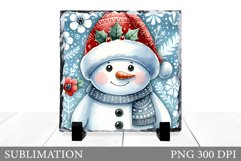 Cute Snowman Sublimation. Snowman Slate Design Product Image 1