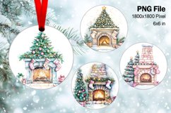 Christmas Fireplace Ornament Circle Winter House Decorate_11 Product Image 1