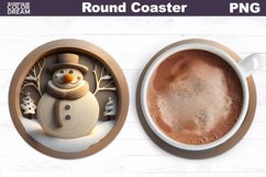 Snowman Round Coaster | Coaster Christmas Sublimation Product Image 1