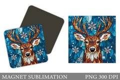 Reindeer Magnet. Winter Deer Magnet Sublimation Product Image 1