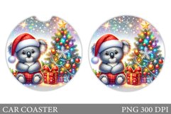 Cute Koala Car Coaster. Cute Koala Coaster Sublimation Product Image 1