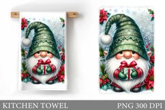 Christmas Kitchen Towel. Christmas Gnome Kitchen Towel Product Image 1