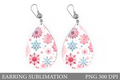 Snowflakes Earring Design. Christmas Earring Sublimation Product Image 1
