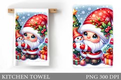 Christmas Gnome Kitchen Towel. Christmas Kitchen Towel Product Image 1