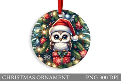 Christmas Owl Christmas Ornament. Christmas Owl Sublimation Product Image 1