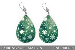 Snowflakes Earring Design. Christmas Earring Sublimation Product Image 1