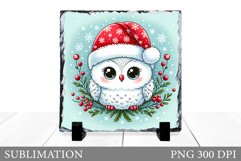 Christmas Owl Sublimation. Christmas Owl Slate Design Product Image 1