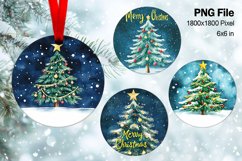 Christmas Tree Ornament Round Circle Decorate Sublimation_6 Product Image 1
