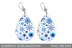 Snowflakes Earring Design. Snowflakes Teardrop Earring Product Image 1