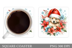 Christmas Dog Coaster. Christmas Coaster Sublimation Product Image 1
