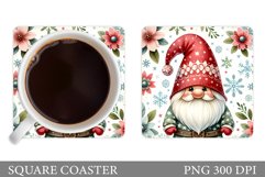 Christmas Gnome Coaster. Christmas Coaster Sublimation Product Image 1