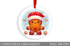 Gingerbread Christmas Ornament. Cute Raccoon Sublimation Product Image 1