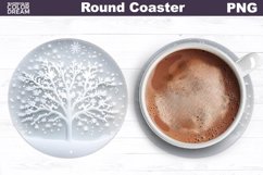 White Christmas Tree Coaster | Coaster 3D Winter Product Image 1
