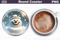 3D Snowman Coaster | Christmas Round Coaster Product Image 1