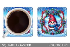 Christmas Gnome Coaster. Christmas Coaster Sublimation Product Image 1
