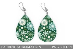 Snowflakes Earring Design. Christmas Earring Sublimation Product Image 1