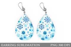 Snowflakes Earring Sublimation. Christmas Earring Design Product Image 1