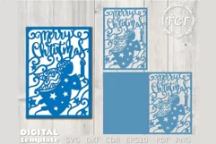 Merry Christmas Card SVG, Christmas Angel cut files cricut Product Image 2
