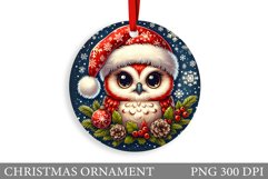 Christmas Owl Christmas Ornament. Christmas Owl Sublimation Product Image 1