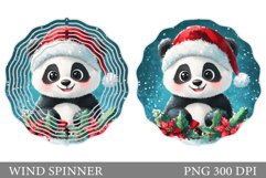 Christmas Panda Wind Spinner. Christmas Wind Spinner Design Product Image 1