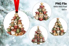 Christmas Tree Ornament Round Circle Decorate Sublimation_9 Product Image 1