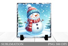 Cute Snowman Slate Design. Cute Snowman Sublimation Product Image 1