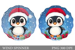 Cute Penguin Wind Spinner. Christmas Wind Spinner Design Product Image 1