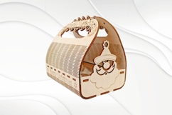 Christmas Santa Basket, gift box, design laser cut. Product Image 1