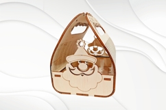 Christmas Santa Basket, gift box, design laser cut. Product Image 4