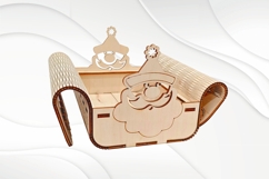 Christmas Santa Basket, gift box, design laser cut. Product Image 3