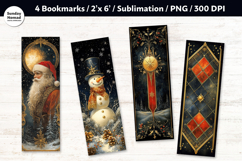 Vintage Christmas Bookmark , Printable Crafts, 4 PNG Product Image 1